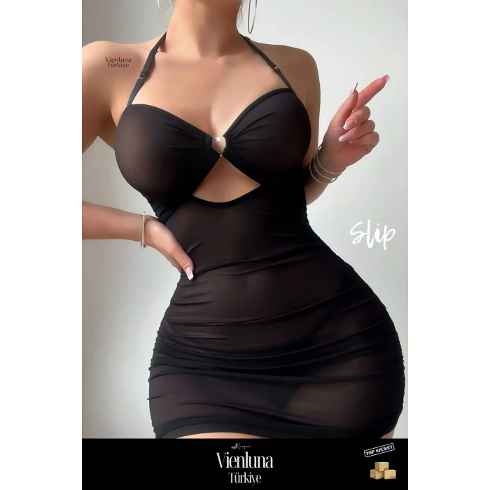 Premium Seri  Fantezi Şık Çekici Tasarım Özel Doku Seksi Stil Kadınsı İmaj Transpan Tül Gecelik