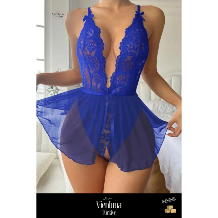 Premium Seri Kadın Fantezi Seksi Rahat Erotik Tarz Stil Saks Özel Bölgesi Açık Zarif Çok Şık Gecelik