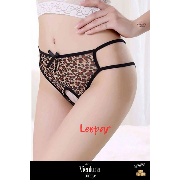 Esnek Leopar Fiyonklu Külot