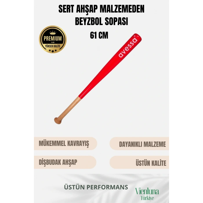 Özel Üretim İnanılmaz Kavrayışlı Kırılmaz Sağlam Kaliteli Ahşap 28 İnç Baseball Beyzbol Sopası 61 Cm