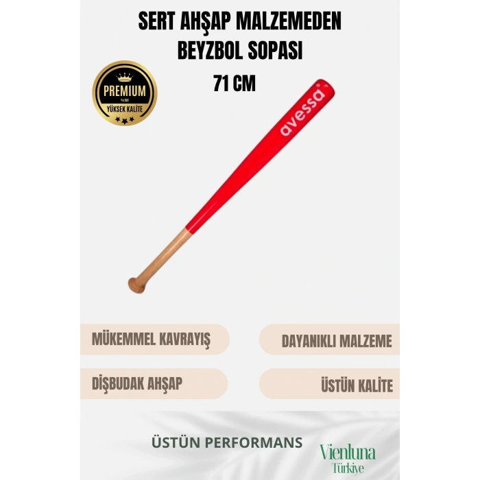 Premium Kalite Mükemmel Kavrayışlı Kırılmaz Ultra Dayanıklı Ahşap 28 Baseball Beyzbol Sopası 71 Cm