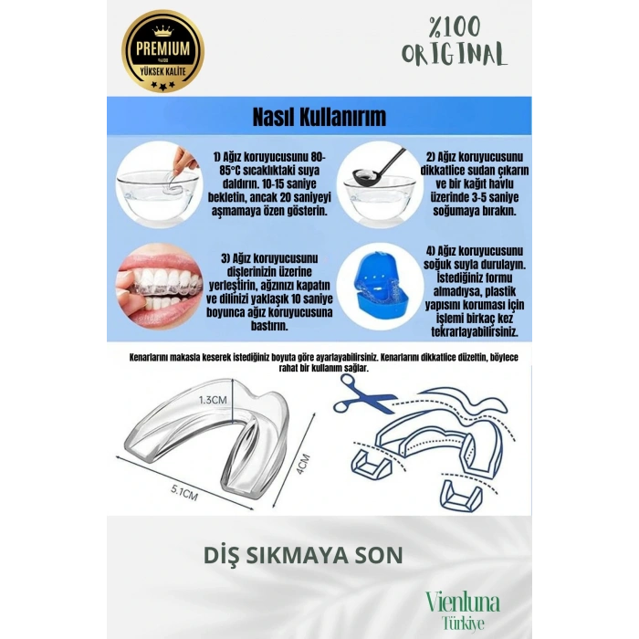 Özel İmalat Ergonomik Diş Çene Sıkma Rahat Kalıp Gece Gıcırdatma Plağı Koruyucu Dişlik Uyku Aparatı