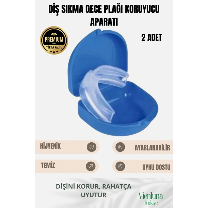 Özel İmalat 2li Diş Çene Sıkma Muhafaza Kalıp Gece Gıcırdatma Plağı Koruyucu Dişlik Uyku Aparatı