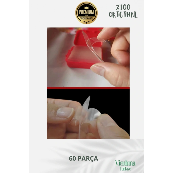 Özel Tasarım Süper Güçlü Yapışkan Kolay Çıkarılabilir 60 Parça Çift Taraflı Şeffaf Bant 5li Set