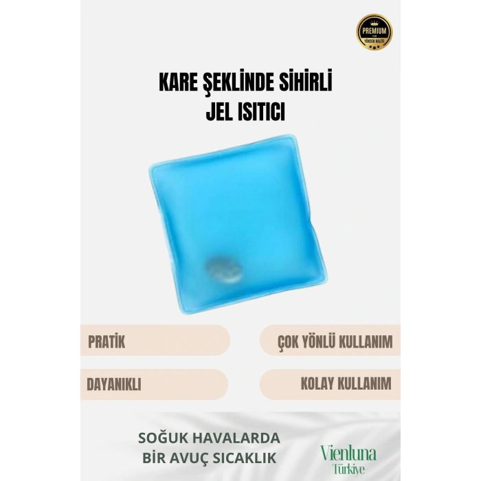 Çok Amaçlı Soğuk Havalarda Kare Şeklinde Sihirli Jel El Sıcak Tutan Isıtıcı Torba Cep Sobası 1 Adet