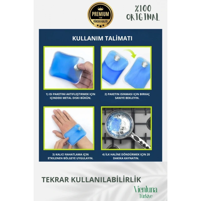 Çok Amaçlı Soğuk Havalarda Kare Şeklinde Sihirli Jel El Sıcak Tutan Isıtıcı Torba Cep Sobası 3 Adet