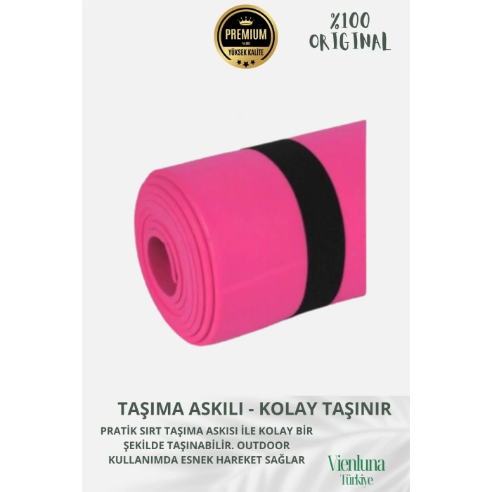 Premium İki Yüzeyli Kayma Önleyici Silinebilir Hijyenik Yoga Minderi Pilates Meditasyon Matı 16 mm