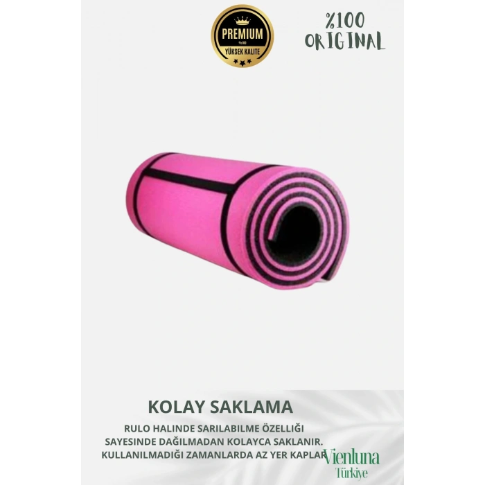 Premium İki Yüzeyli Kayma Önleyici Silinebilir Hijyenik Yoga Minderi Pilates Meditasyon Matı 16 mm