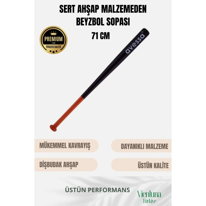 Premium Kalite Mükemmel Kavrayışlı Kırılmaz Ultra Dayanıklı Ahşap 28 Baseball Beyzbol Sopası 71 Cm