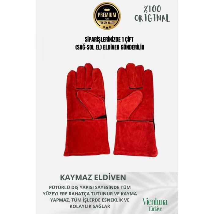 Özel Üretim Yanmaz Isıya Dayanıklı Eldiven Kaynak Yangın Için Su Geçirmez Çok Amaçlı Deri Eldiven