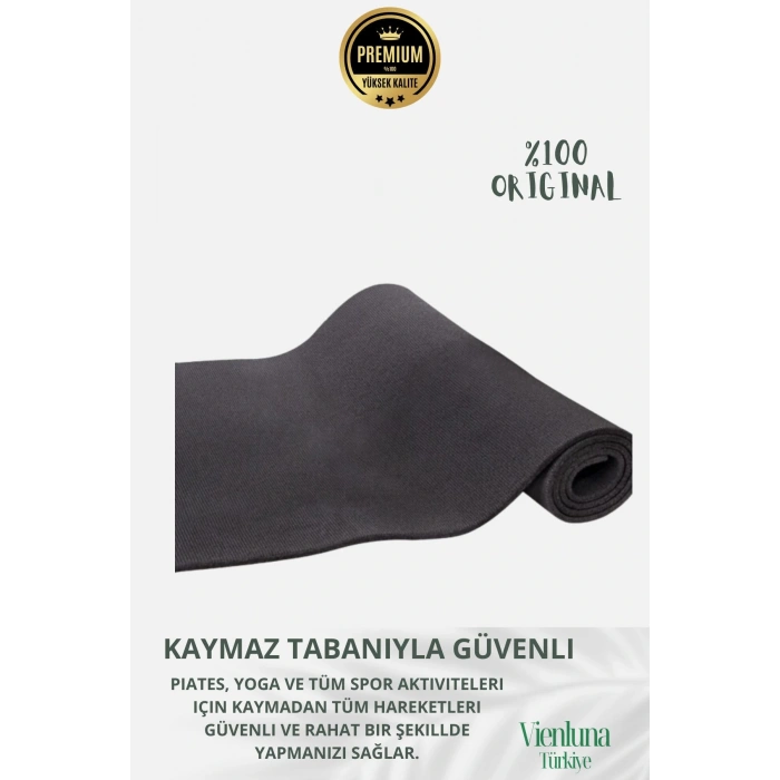 Lüks İki Yüzeyli Kayma Önleyici Silinebilir Hijyenik Yoga Minderi Pilates Meditasyon Matı 6,5 mm