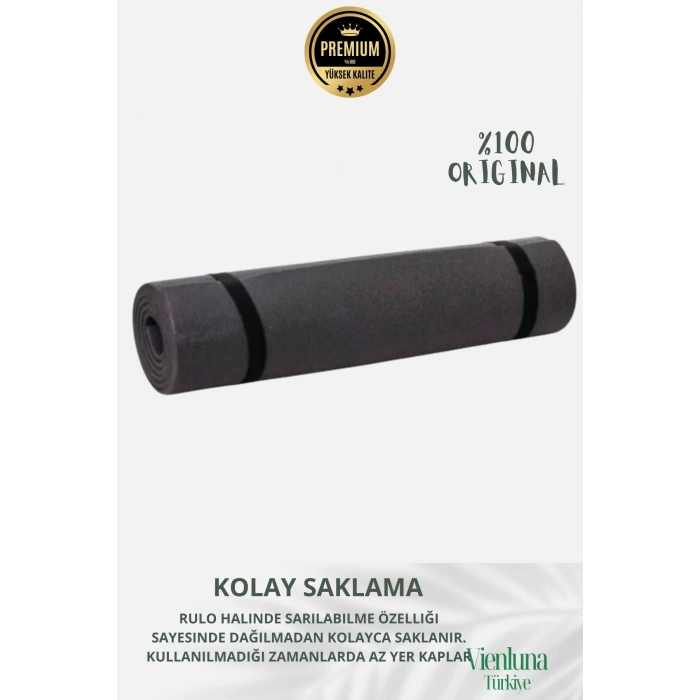 Lüks İki Yüzeyli Kayma Önleyici Silinebilir Hijyenik Yoga Minderi Pilates Meditasyon Matı 10 mm