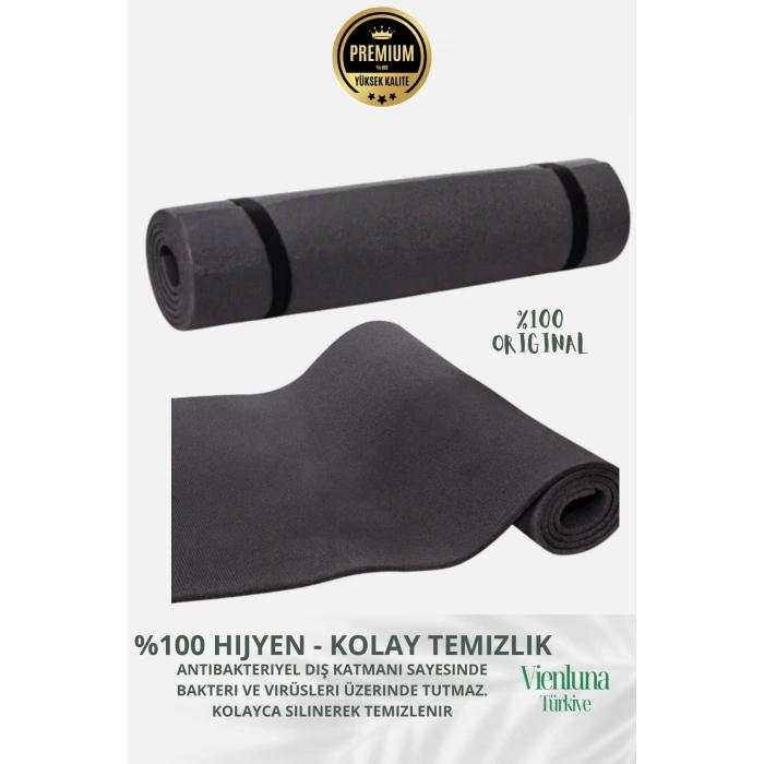 Lüks İki Yüzeyli Kayma Önleyici Silinebilir Hijyenik Yoga Minderi Pilates Meditasyon Matı 10 mm