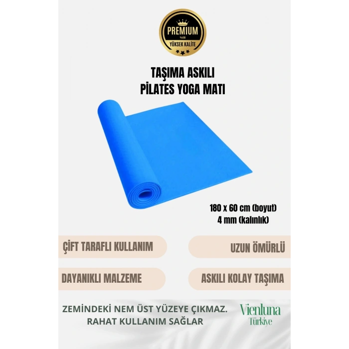 Lüks İki Yüzeyli Kayma Önleyici Silinebilir Hijyenik Yoga Minderi Pilates Meditasyon Matı 4 mm