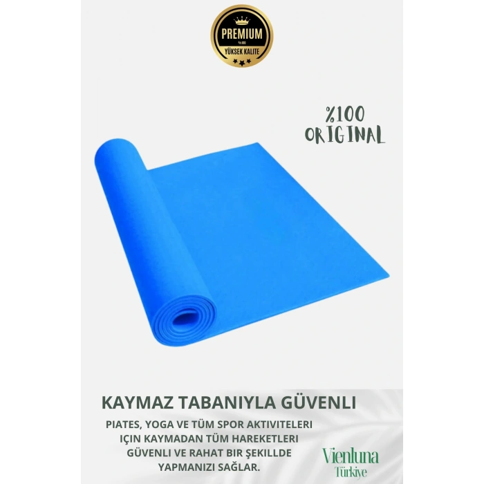 Lüks İki Yüzeyli Kayma Önleyici Silinebilir Hijyenik Yoga Minderi Pilates Meditasyon Matı 4 mm