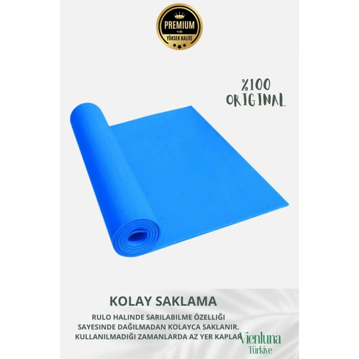 Lüks İki Yüzeyli Kayma Önleyici Silinebilir Hijyenik Yoga Minderi Pilates Meditasyon Matı 4 mm