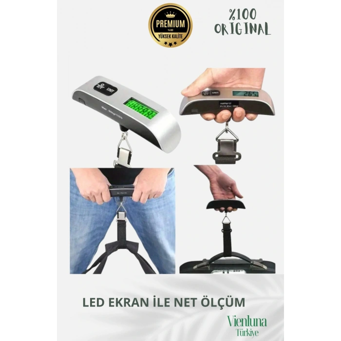 Profesyonel Hassas Seyahat Bavul Ağırlık Tartı Dijital Lcd Ekran Taşınabilir Bagaj Tartısı Max 50 Kg