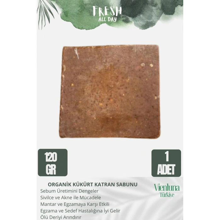 Özel Üretim El Yapımı %100 Doğal Lüks Doğal Ferah Kokulu Cilt Dostu Orijinal Kükürt Katran Sabunu