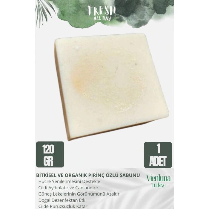 Özel Üretim El Yapımı %100 Vücut Saç Lüks Doğal Ferah Kokulu Cilt Dostu Orijinal Pirinç Özlü Sabunu