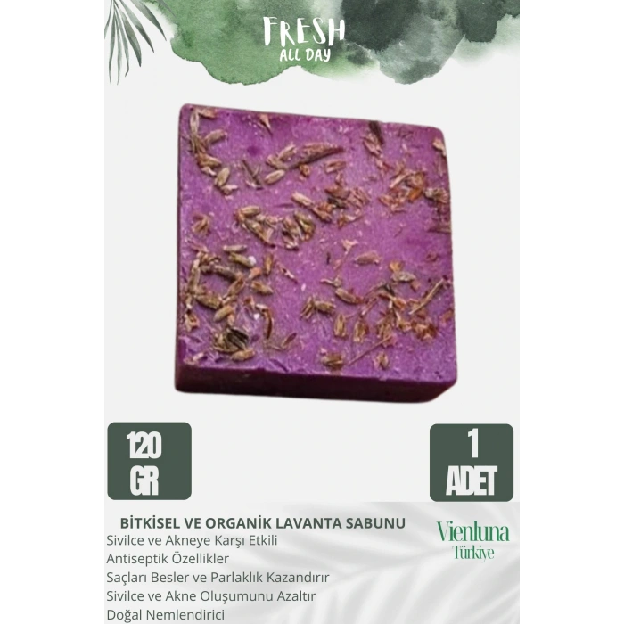 Özel Üretim El Yapımı %100 Yüz Vücut Saç Lüks Doğal Ferah Kokulu Cilt Dostu Orijinal Lavanta Sabunu