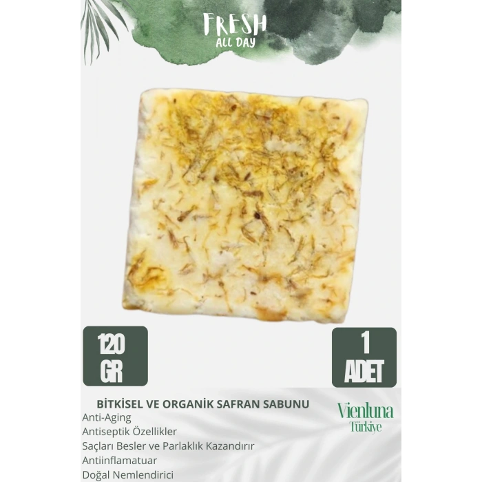 Özel Üretim El Yapımı %100 Yüz Vücut Saç Lüks Doğal Ferah Kokulu Cilt Dostu Orijinal Safran Sabunu