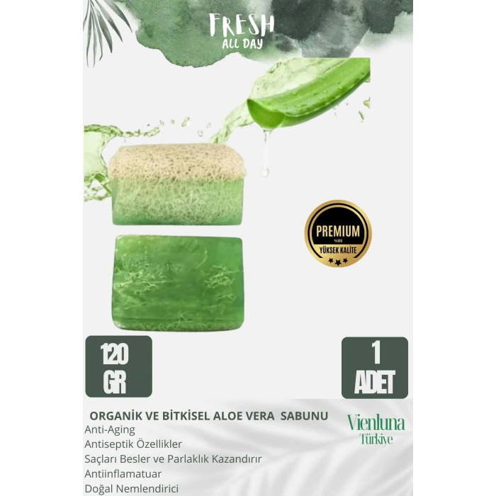 Özel Üretim El Yapımı %100 Vücut Saç Lüks Doğal Ferah Kokulu Cilt Dostu Orijinal Aloe Vera Sabunu