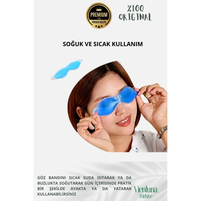Soğuk Sıcak Uygulama Göz Terapi Rahatlatıcı Işık Göz Yorgunluğu Önleyici Jel Uyku Destekleyici Bandı
