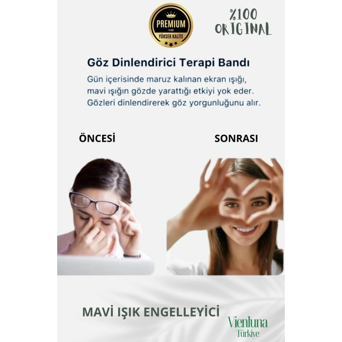 Soğuk Sıcak Uygulama Göz Terapi Rahatlatıcı Işık Göz Yorgunluğu Önleyici Jel Uyku Destekleyici Bandı