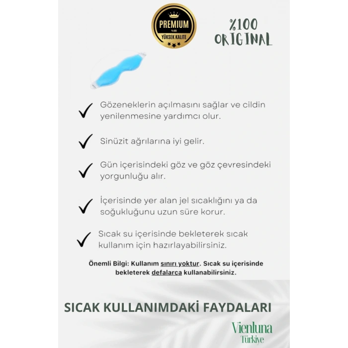 Soğuk Sıcak Uygulama Göz Terapi Rahatlatıcı Işık Göz Yorgunluğu Önleyici Jel Uyku Destekleyici Bandı