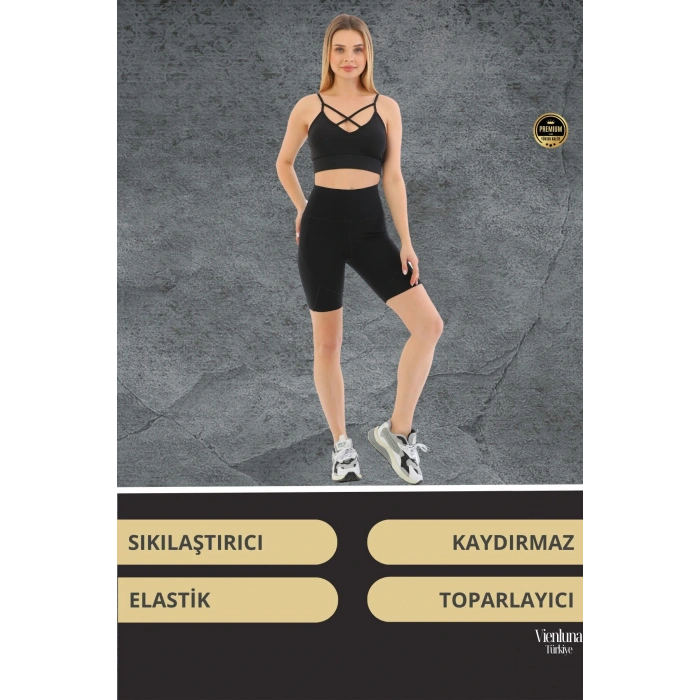 Premium Seri Sıkılaştırıcı Toparlayıcı Kaymaz Yapıda Korse Etkili Lazer Kesim Biker Tayt