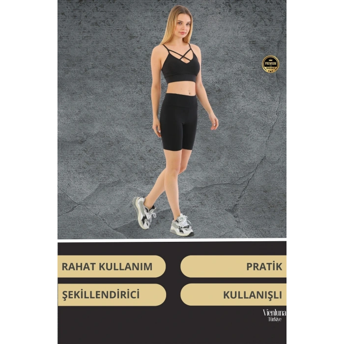Premium Seri Şekillendirici Destekleyici Lazer Kesim Kaymaz Yapıda Korse Etkili Biker Tayt