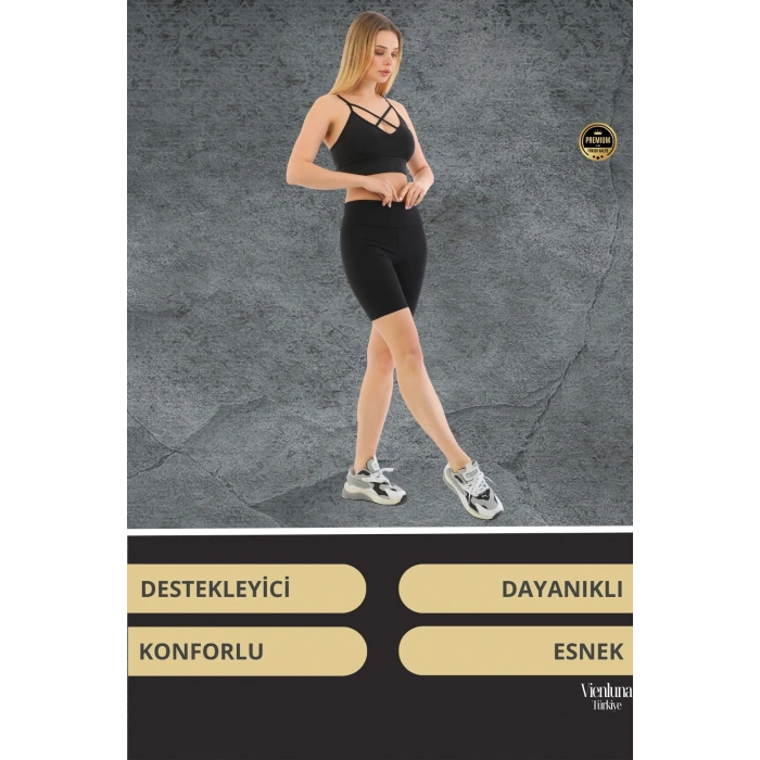 Premium Seri Şekillendirici Destekleyici Lazer Kesim Kaymaz Yapıda Korse Etkili Biker Tayt