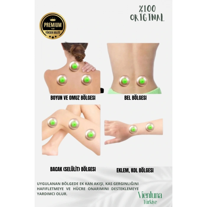 Profesyonel Seri Çatlak Karşıtı Selülit Vakum Destekli Masaj Aleti - 12+1 Parça Hacamat Kupa Seti