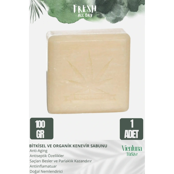 Özel Üretim El Yapımı %100 Yüz Vücut Saç Lüks Doğal Ferah Kokulu Cilt Dostu Orijinal Kenevir Sabunu