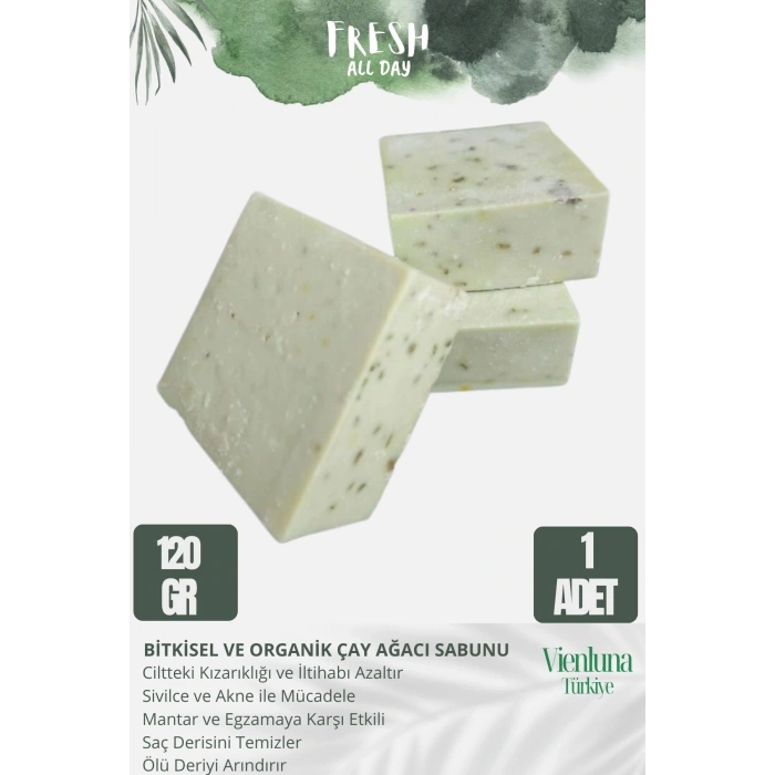 Özel Üretim El Yapımı %100 Doğal Vücut Saç Doğal Ferah Kokulu Cilt Dostu Orijinal Çay Ağacı Sabunu