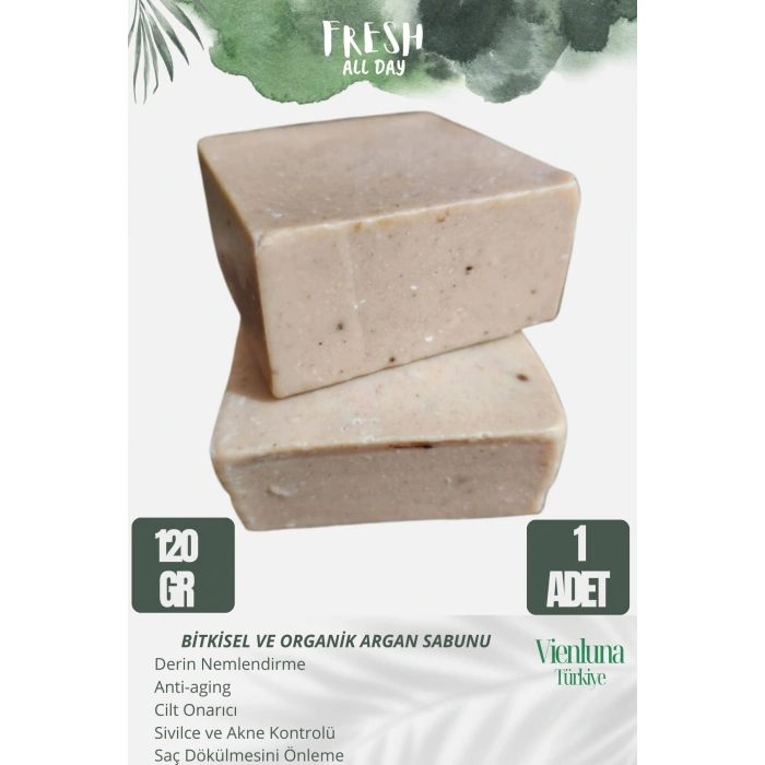 Özel Üretim El Yapımı %100 Doğal Ferah Kokulu El Yüz Saç Vücut Cilt Dostu Orijinal Argan Sabunu