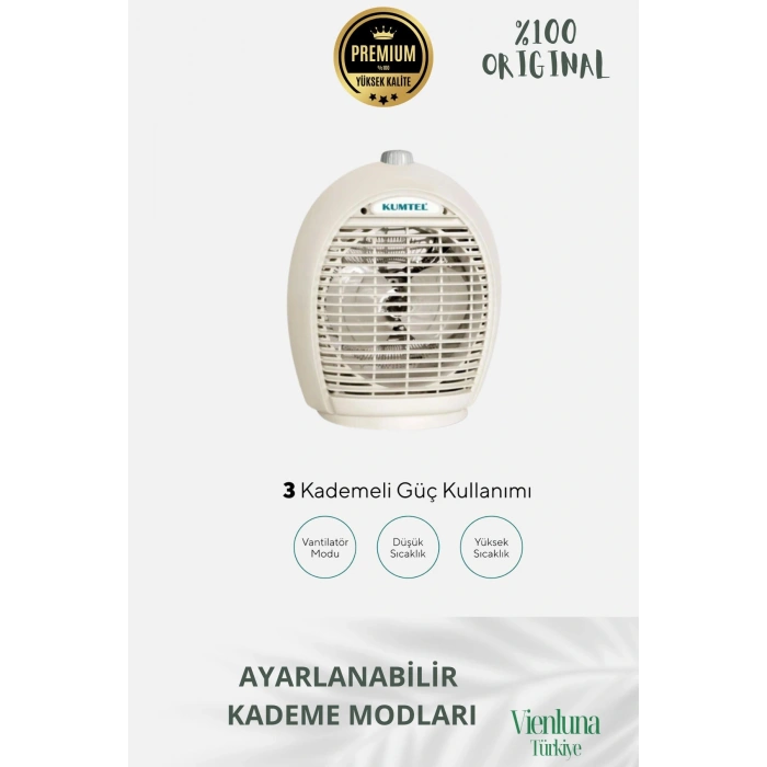 Premium Ürün Ultra Sessiz Masa Üstü Soğuk Sıcak 3 Kademeli 2000 W Fanlı Yüksek  Isıtıcı Uyumlu