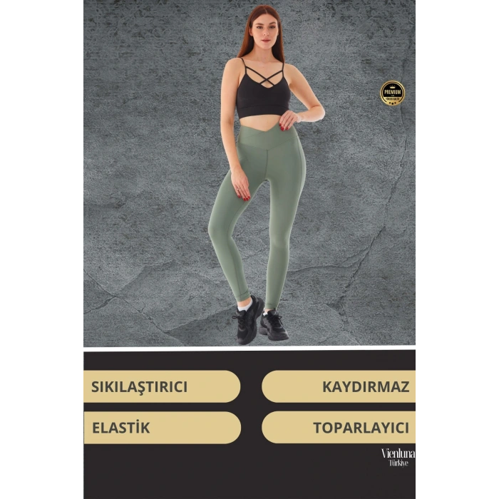 Yeni Sezon Yüksek Bel Sıkı Dokuma Tayt Cepli  İç Göstermez Yoga Fitness Gym Training Antrenman Taytı