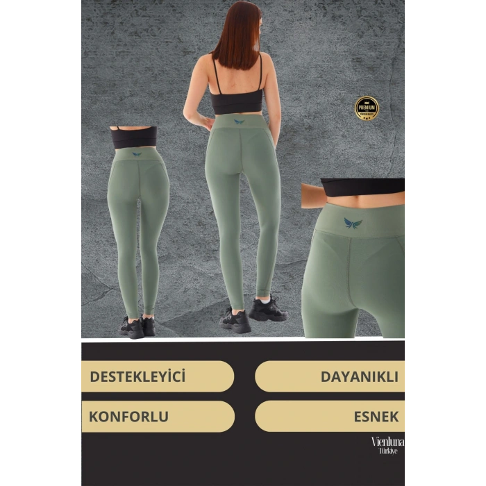 Yeni Sezon Yüksek Bel Sıkı Dokuma Tayt Cepli  İç Göstermez Yoga Fitness Gym Training Antrenman Taytı