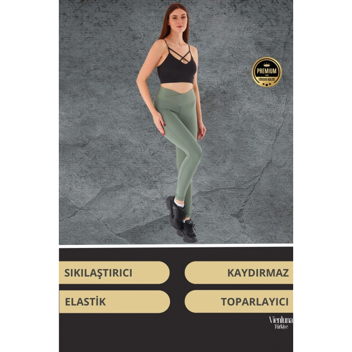 Yeni Sezon Yüksek Bel Sıkı Dokuma Tayt Cepli  İç Göstermez Yoga Fitness Gym Training Antrenman Taytı