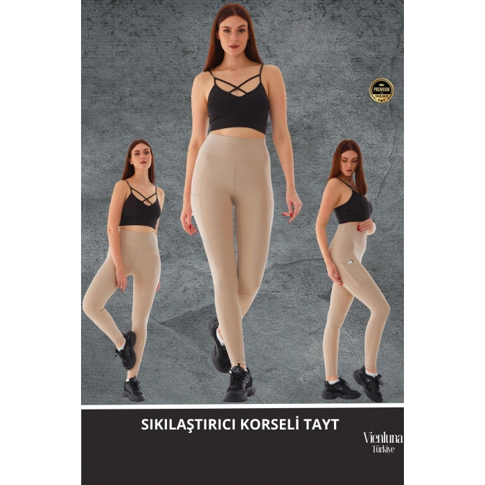 Yeni Sezon Yüksek Bel Sıkı Dokuma Tayt Cepli İç Göstermez Yoga Fitness Spor Training Antrenman Taytı