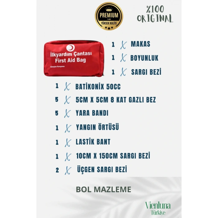 Profesyonel Taşınabilir Acil Durum Kiti Ev Iş Yeri Araba Okul Deprem Ecza Ilk Yardım Bez Çantalı Set