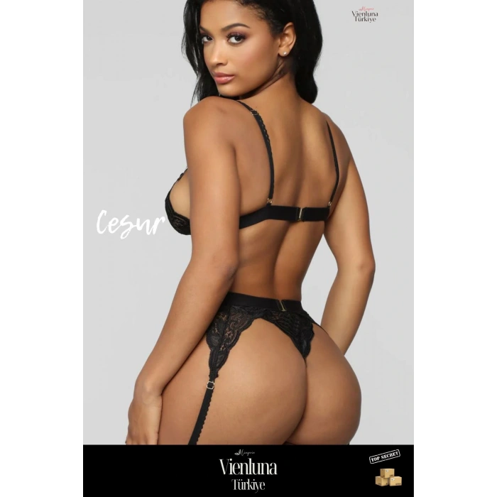 Premium Üretim Lüks Modern Özel Erotik Çekici Seksi İddialı Zarif Dantel Detaylı Jartiyer Takımı