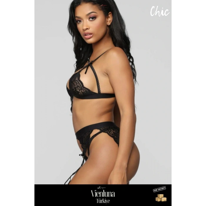 Premium Üretim Lüks Modern Özel Erotik Çekici Seksi İddialı Zarif Dantel Detaylı Jartiyer Takımı