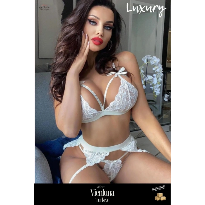 Premium Seri Özel Fantezi Modern Şık Erotik Çekici Seksi Özel İddialı Zarif Dantelli Jartiyer Takımı