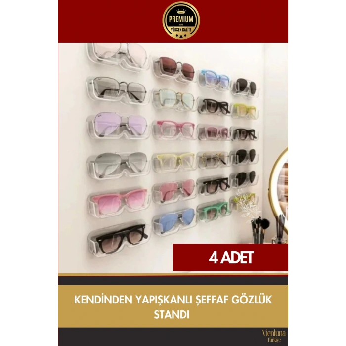 Özel Üretim Dolap Banyo Masa Kendinden Yapışkanlı Şeffaf Gözlük Düzenleyici Koruyucu - 4 Adet
