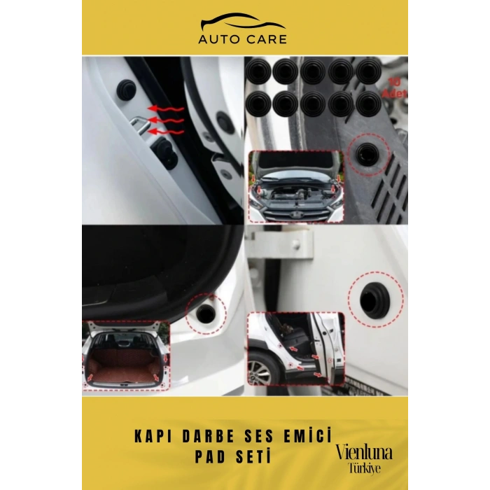 Premium Yüksek Kaliteli Araç Kapı Bagaj Çarpma Gürültü Önleyici Pad Takımı Ses Azaltıcı 10 Adet