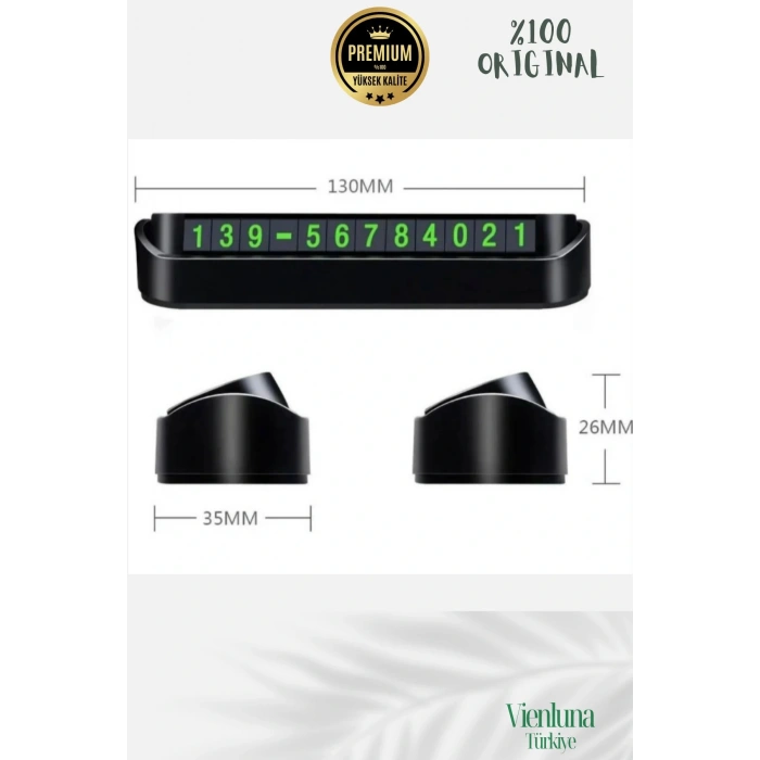 Özel Üretim Araç İçi Torpido Üstü Cam Kartı Telefon Numarası Lüks Fosforlu Neon Aç-Kapa Numaratör