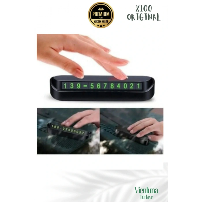 Özel Üretim Araç İçi Torpido Üstü Cam Kartı Telefon Numarası Lüks Fosforlu Neon Aç-Kapa Numaratör