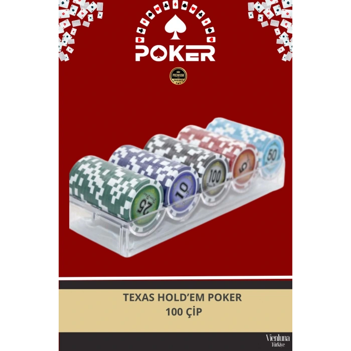 Lüks Texas Holdem Metal Casino Poker Blackjack 100 Çip